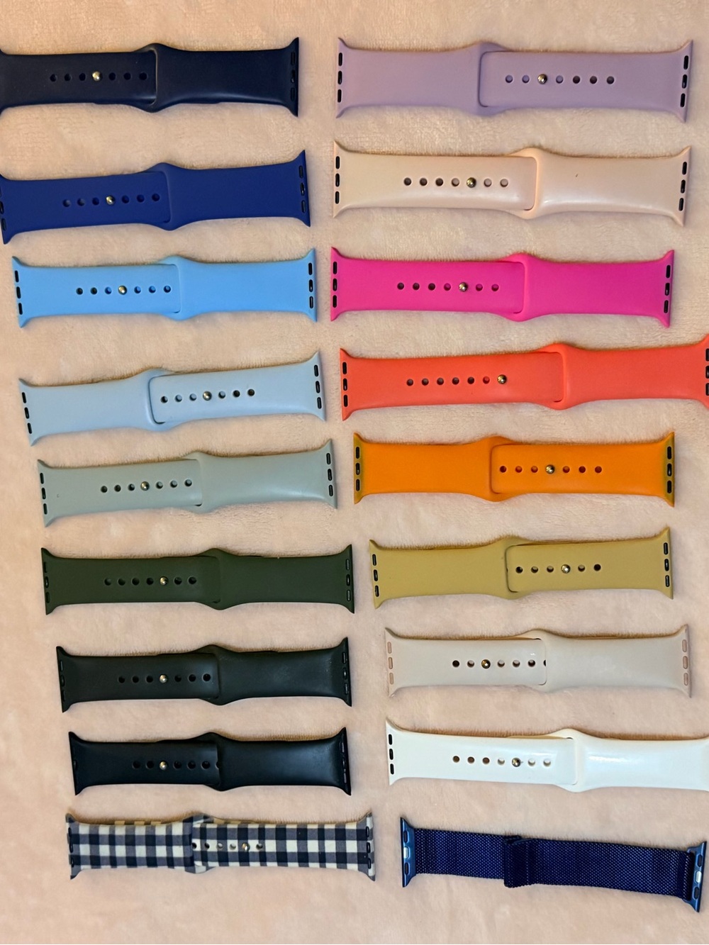 Assorted Apple Watch Bands in Multiple Colors